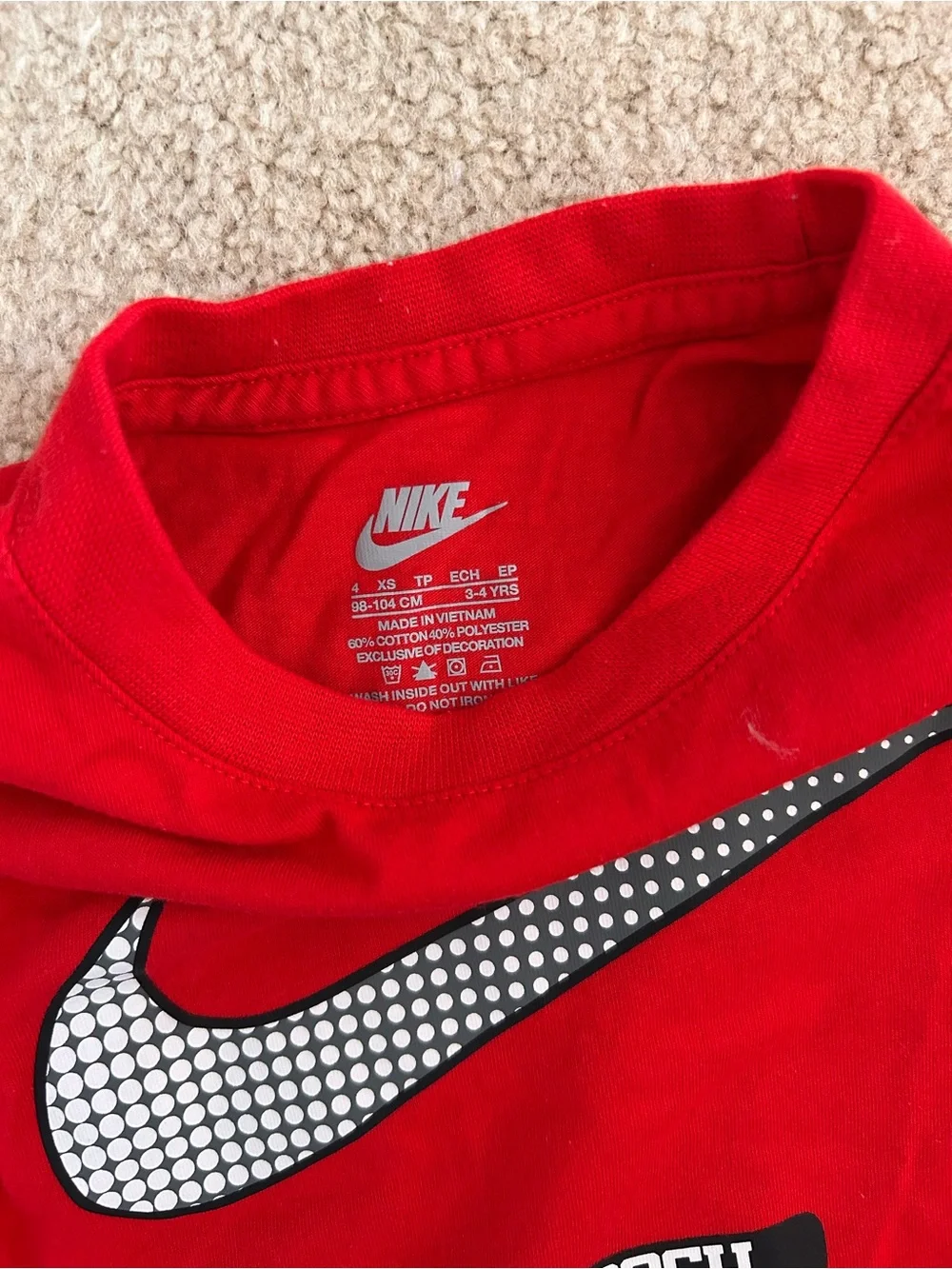 Nike Red Swoosh Tee and Black Joggers Kids Set